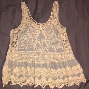 Express lace & embroidery tank